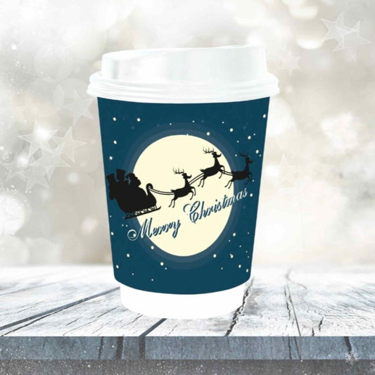 Χάρτινο Ποτήρι Χριστουγεννιάτικο Έλκηθρο 12oz